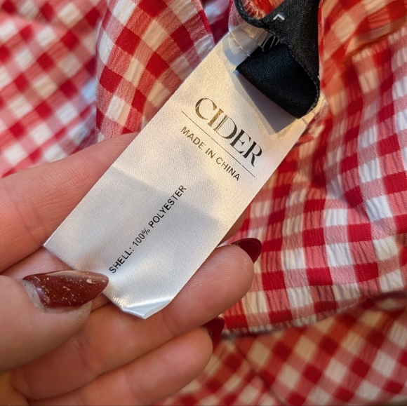 Cider BNWT Red Gingham Women's Skirt Size L - Picture 5 of 5